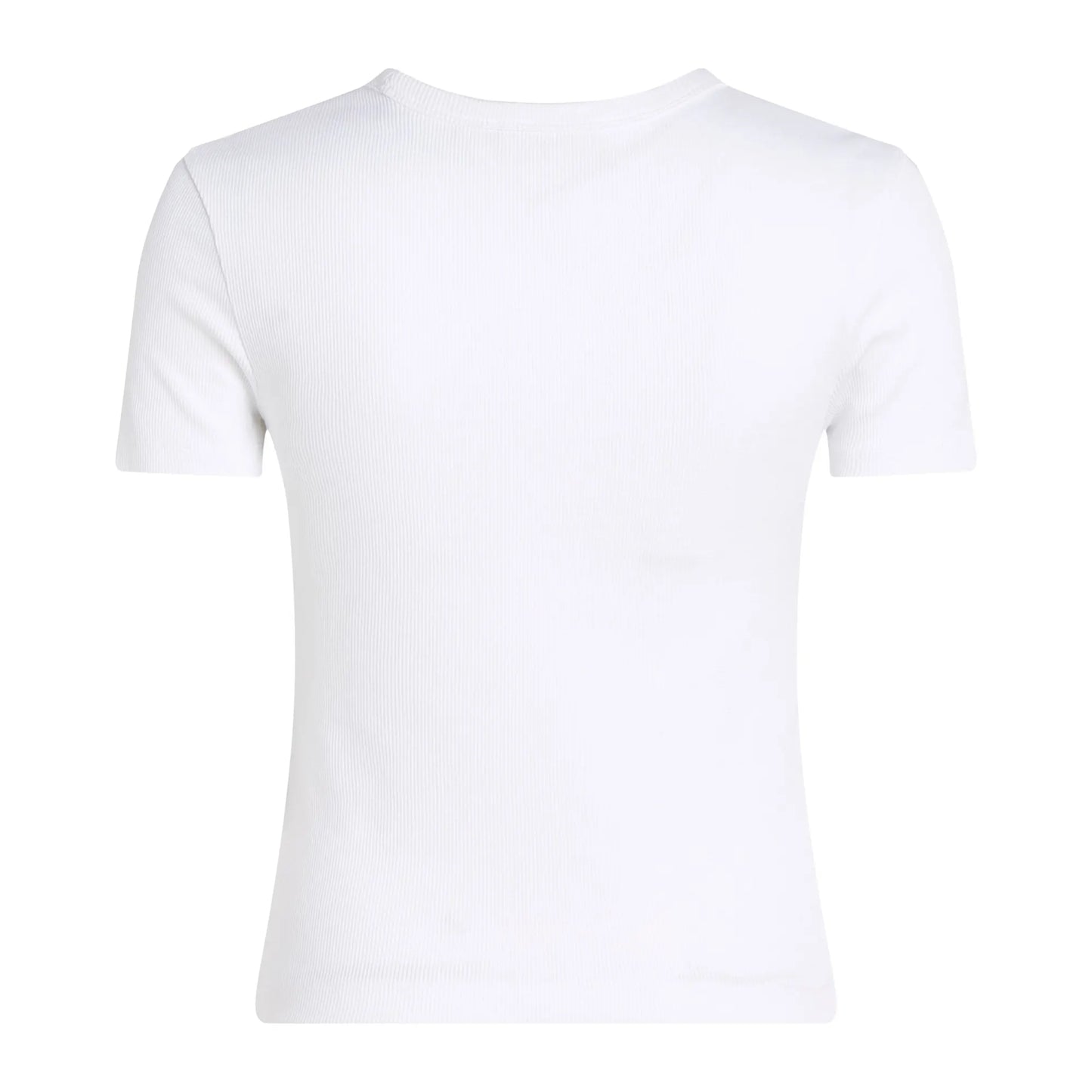 Calvin Klein Woven Label Rib T-Shirt Femme Blanc