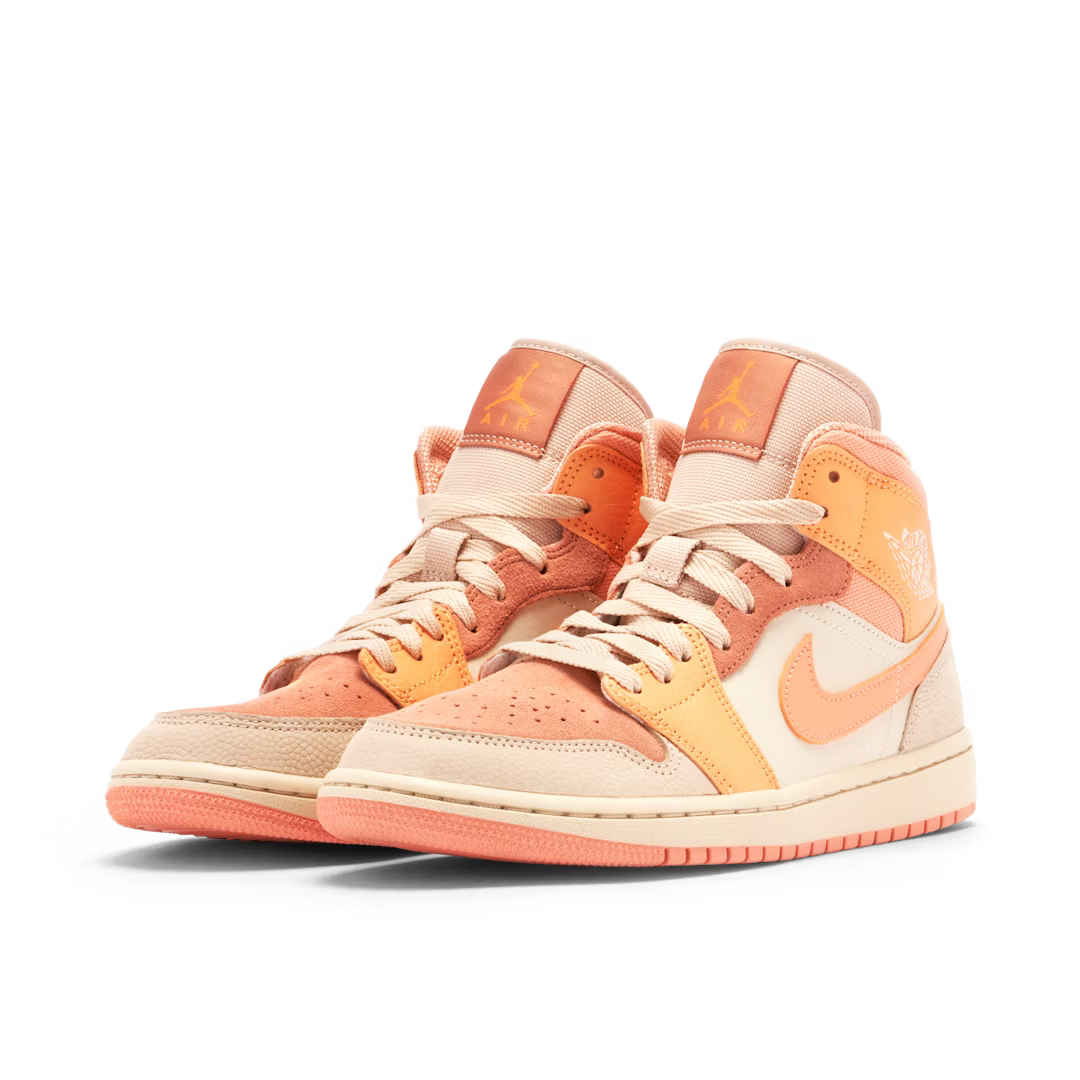 Air Jordan 1 Mid Apricot Beige Orange Rose