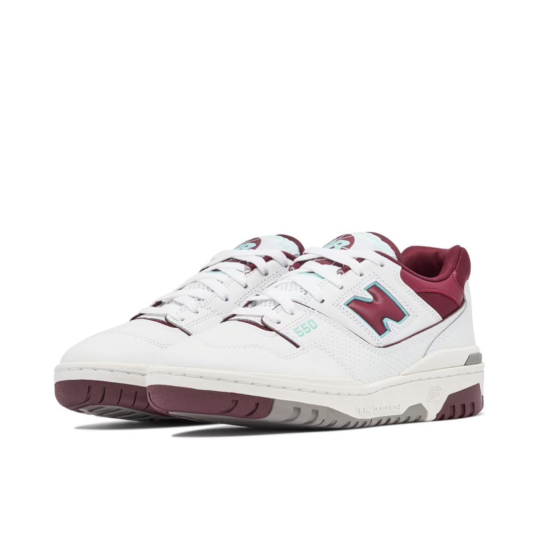 New Balance 550 Burgundy Cyan Blanc Bordeaux