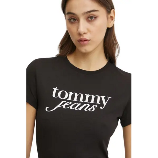 Tommy Jeans Slim Essential Logo Ext T-Shirt Black