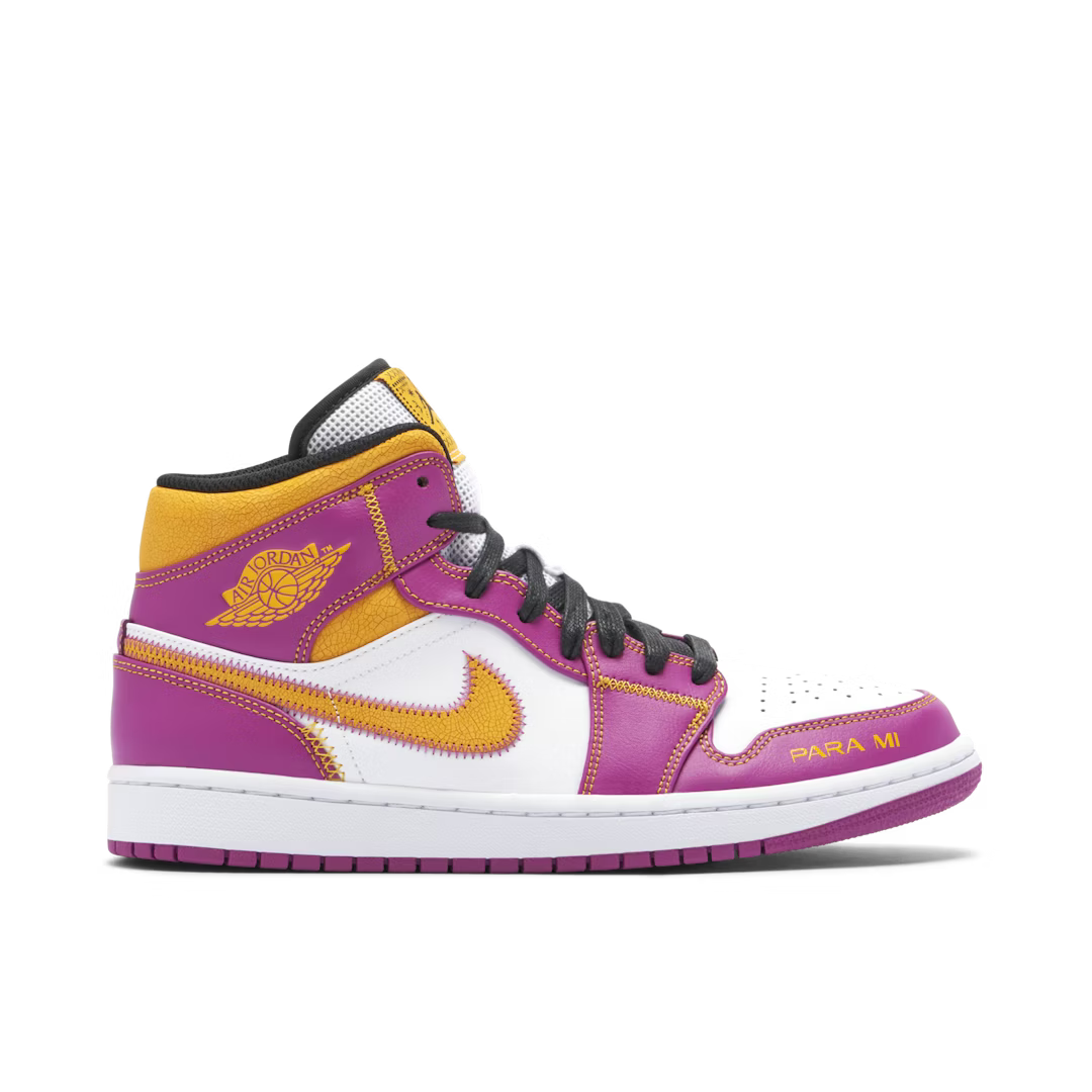 Air Jordan 1 Mid Familia Violet Jaune Blanc