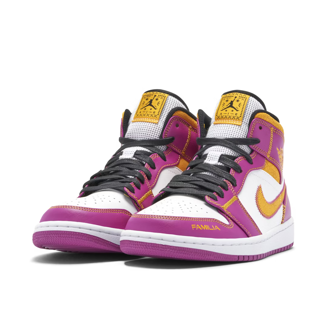 Air Jordan 1 Mid Familia Violet Jaune Blanc