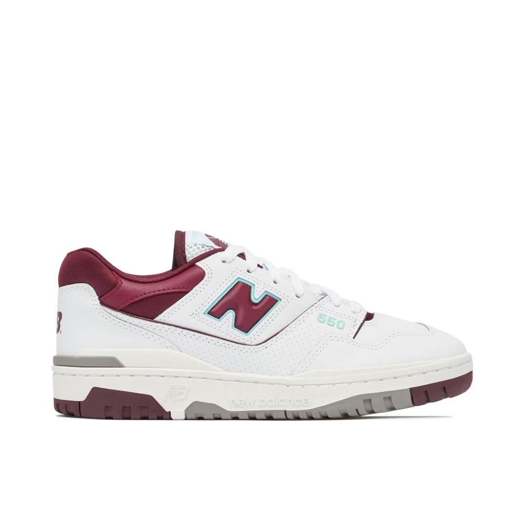 New Balance 550 Burgundy Cyan Blanc Bordeaux
