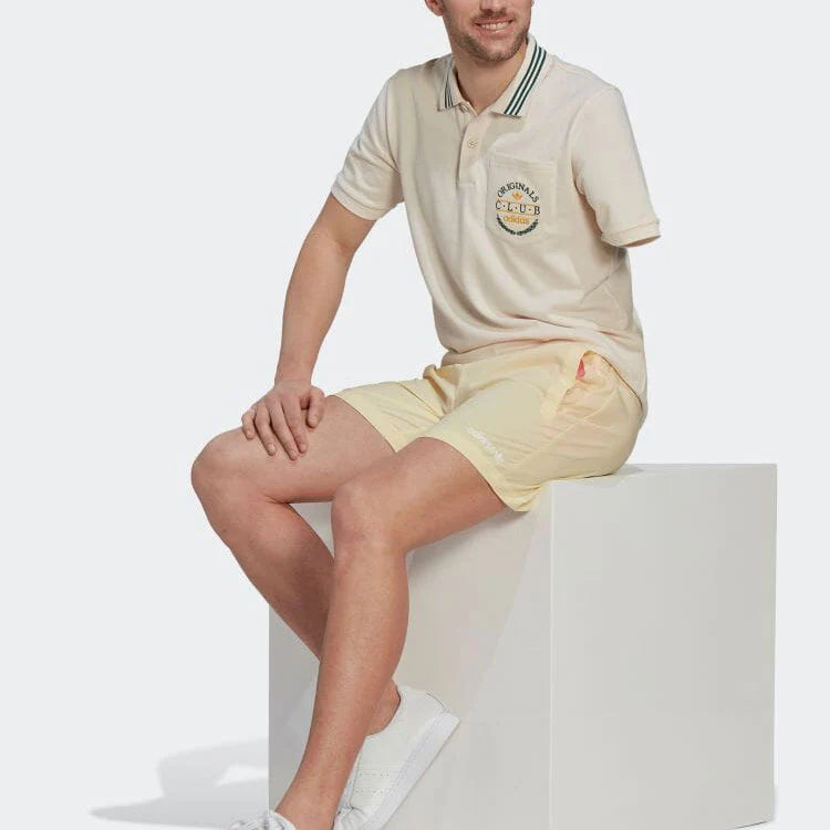 Adidas Originals Logo Embroidered Short Homme Easy Yellow