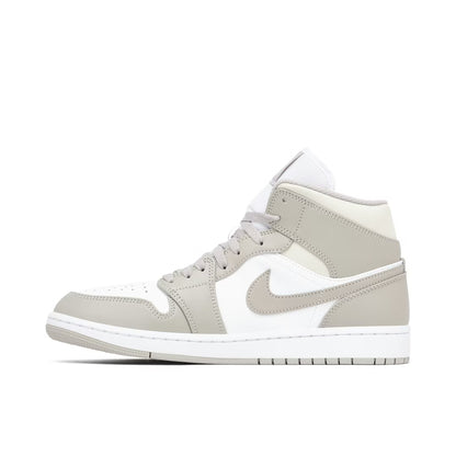 Air Jordan 1 Mid Linen Blanc Gris