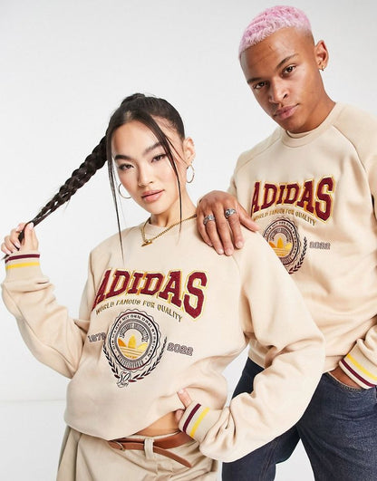 Adidas Originals Varsity Sweatshirt Beige