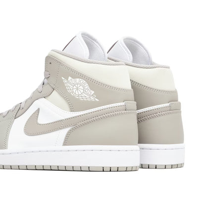 Air Jordan 1 Mid Linen Blanc Gris