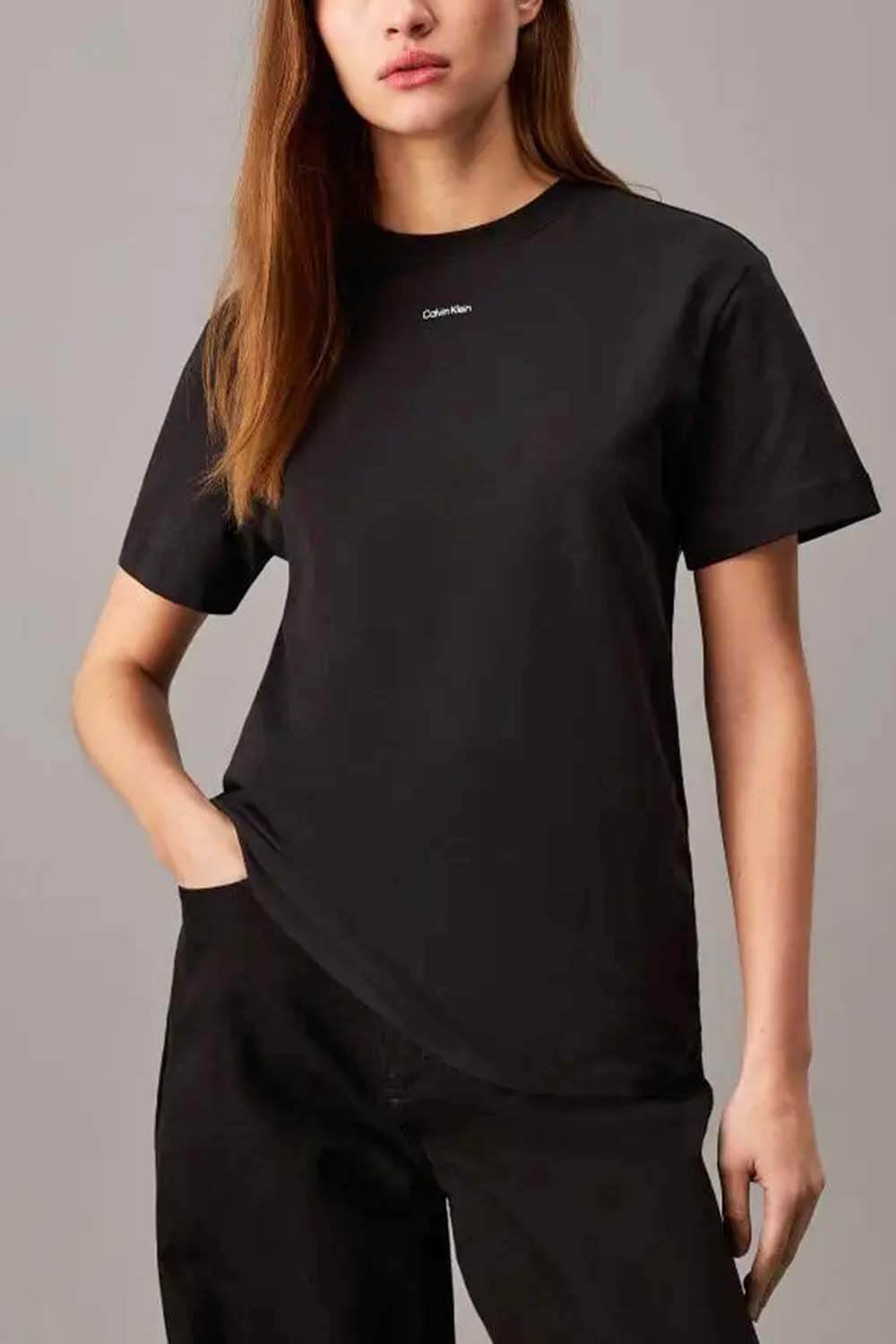 Calvin Klein T-Shirt Nano Logo Regular Noir