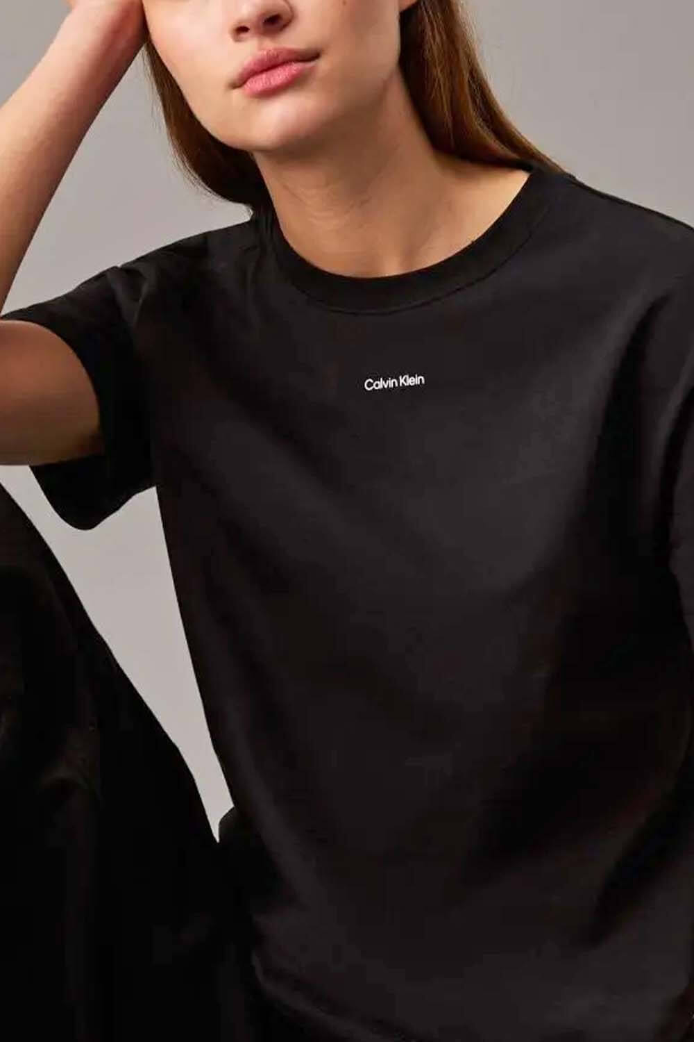 Calvin Klein T-Shirt Nano Logo Regular Noir