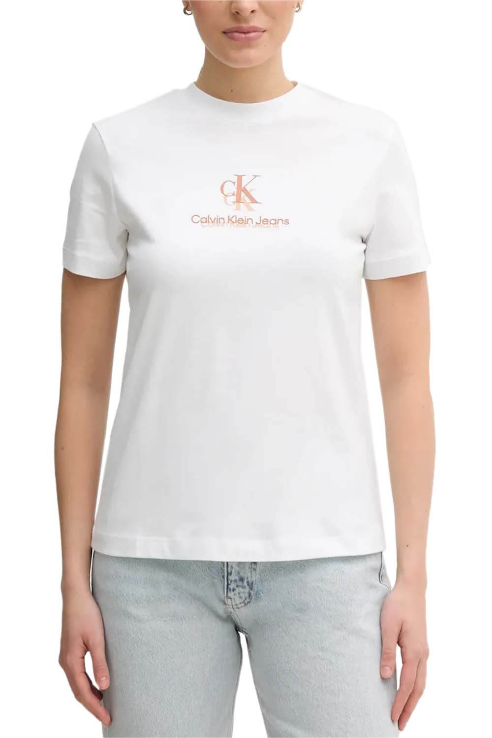 Calvin Klein Shadow Graphics T-Shirt Femme Blanc