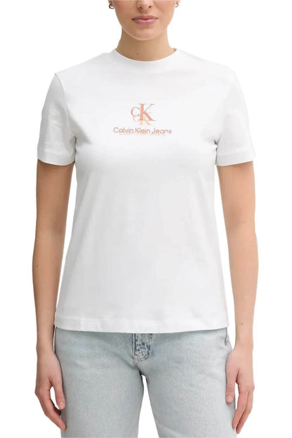 Calvin Klein Shadow Graphics T-Shirt Femme Blanc