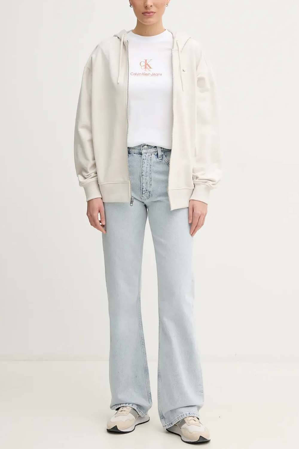 Calvin Klein Shadow Graphics T-Shirt Femme Blanc