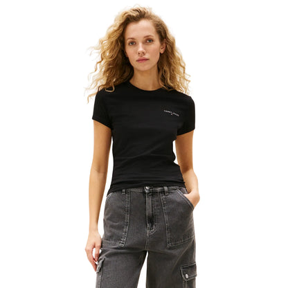 Tommy Jeans Slim Linear T-Shirt Femme Noir