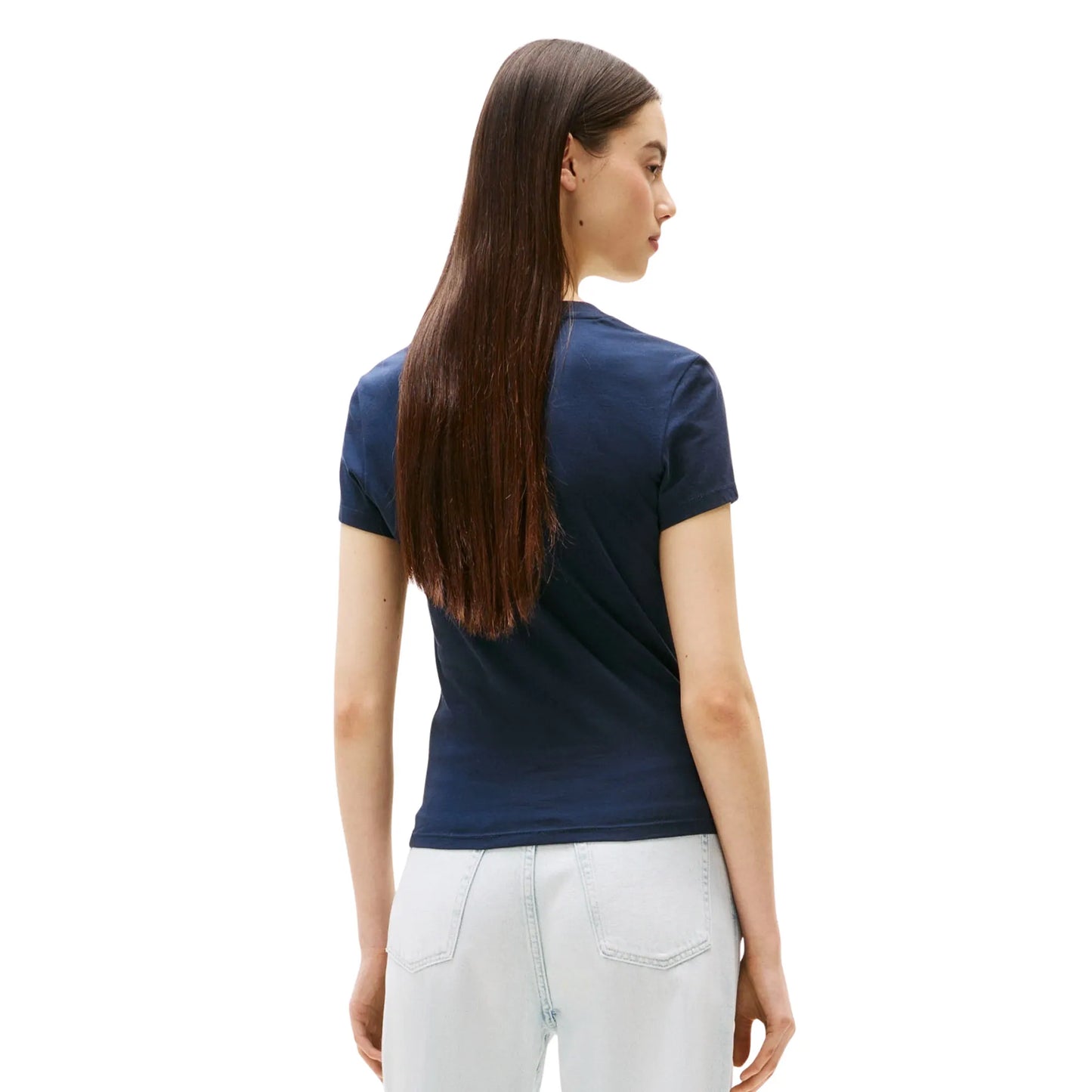 Tommy Jeans Slim Linear T-Shirt Femme Bleu Foncé
