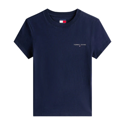 Tommy Jeans Slim Linear T-Shirt Femme Bleu Foncé