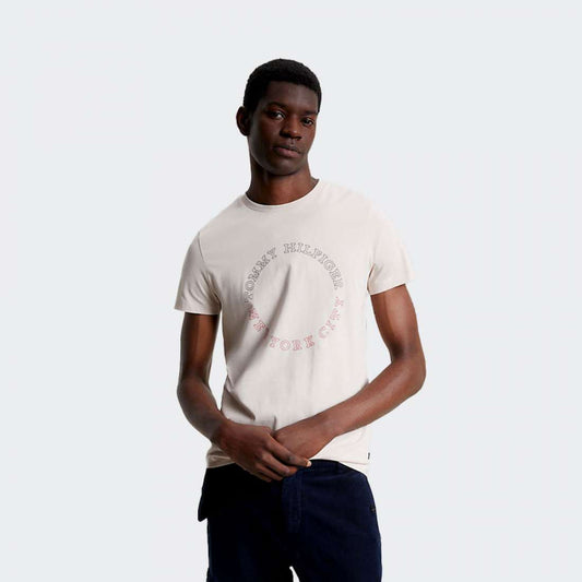 Tommy Hilfiger Monotype Roundel T-Shirt Homme Creme