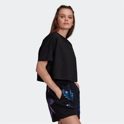 Adidas T-Shirt Grand Logo Femme Noir