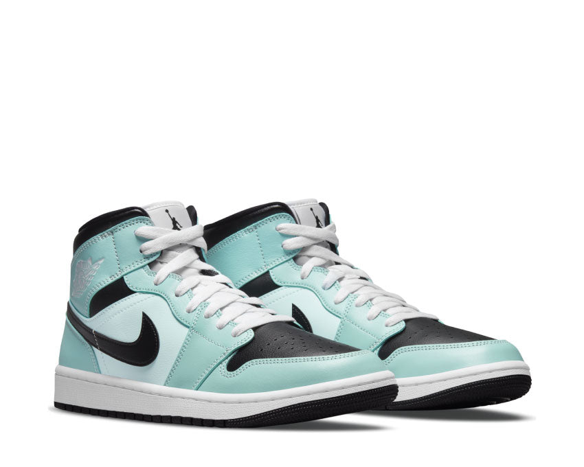 Air Jordan 1 Mid Turquoise Noir BQ6472-300 - Sneakers Montantes