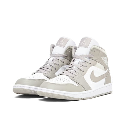 Air Jordan 1 Mid Linen Blanc Gris