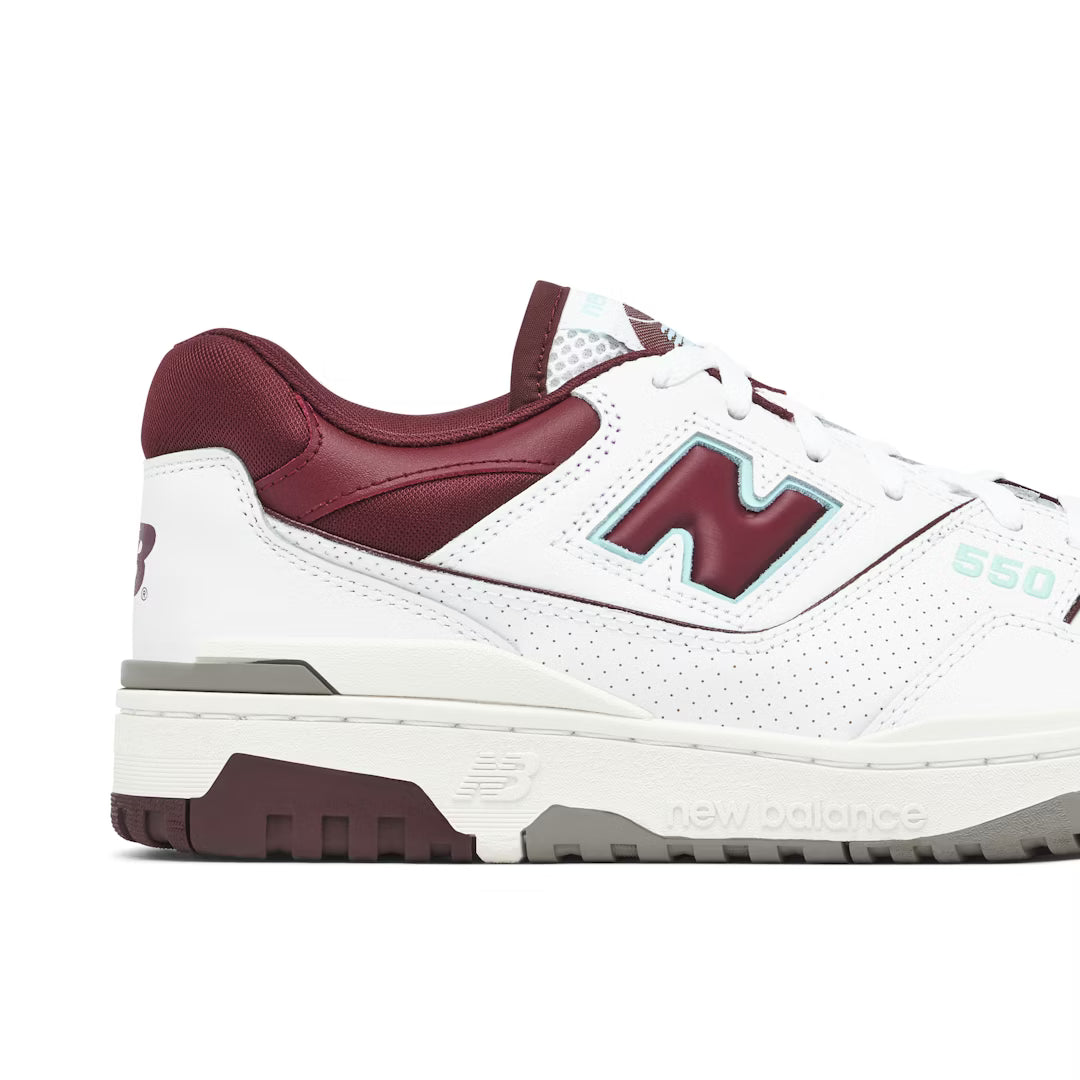 New Balance 550 Burgundy Cyan Blanc Bordeaux