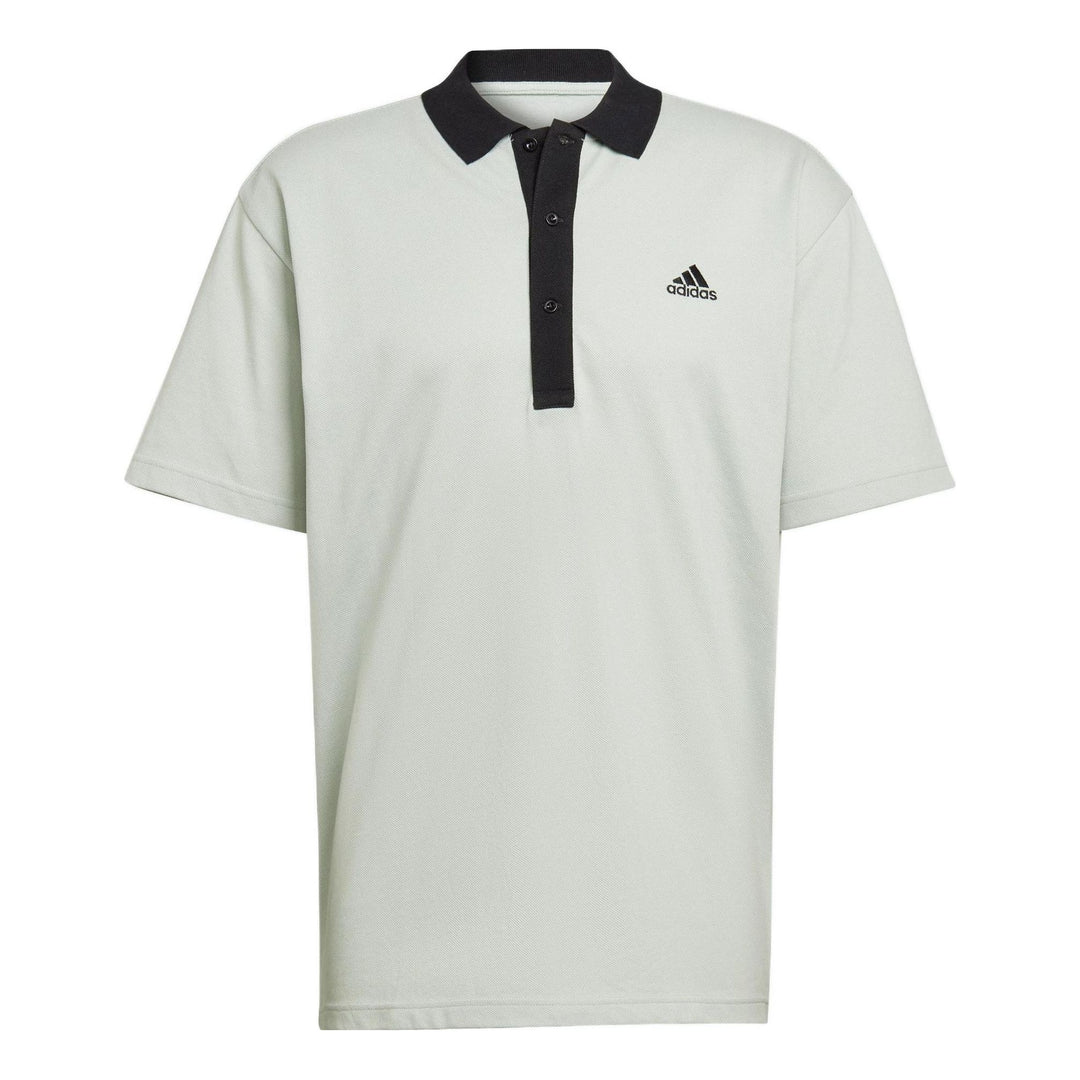 Adidas Solid Color Logo Polo Homme Linen Green