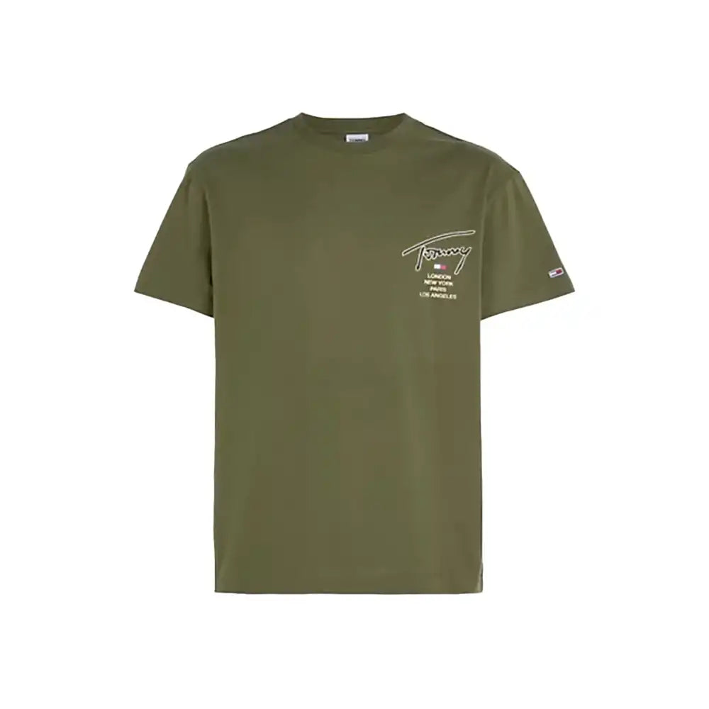 Tommy Jeans T-Shirt Gold Signature Kaki