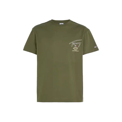 Tommy Jeans T-Shirt Gold Signature Kaki