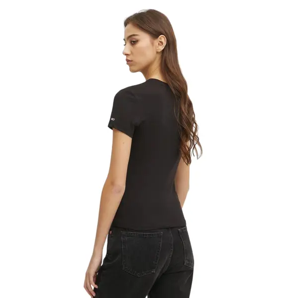 Tommy Jeans Slim Essential Logo Ext T-Shirt Black