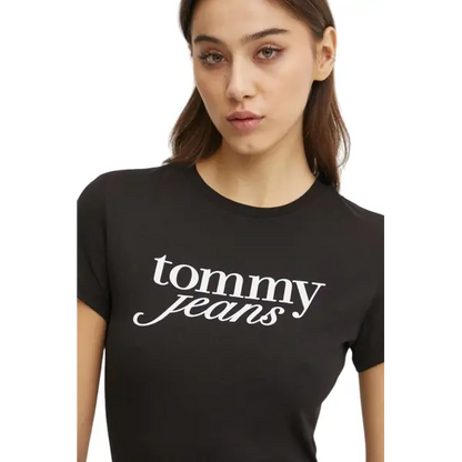 Tommy Jeans Slim Essential Logo Ext T-Shirt Black