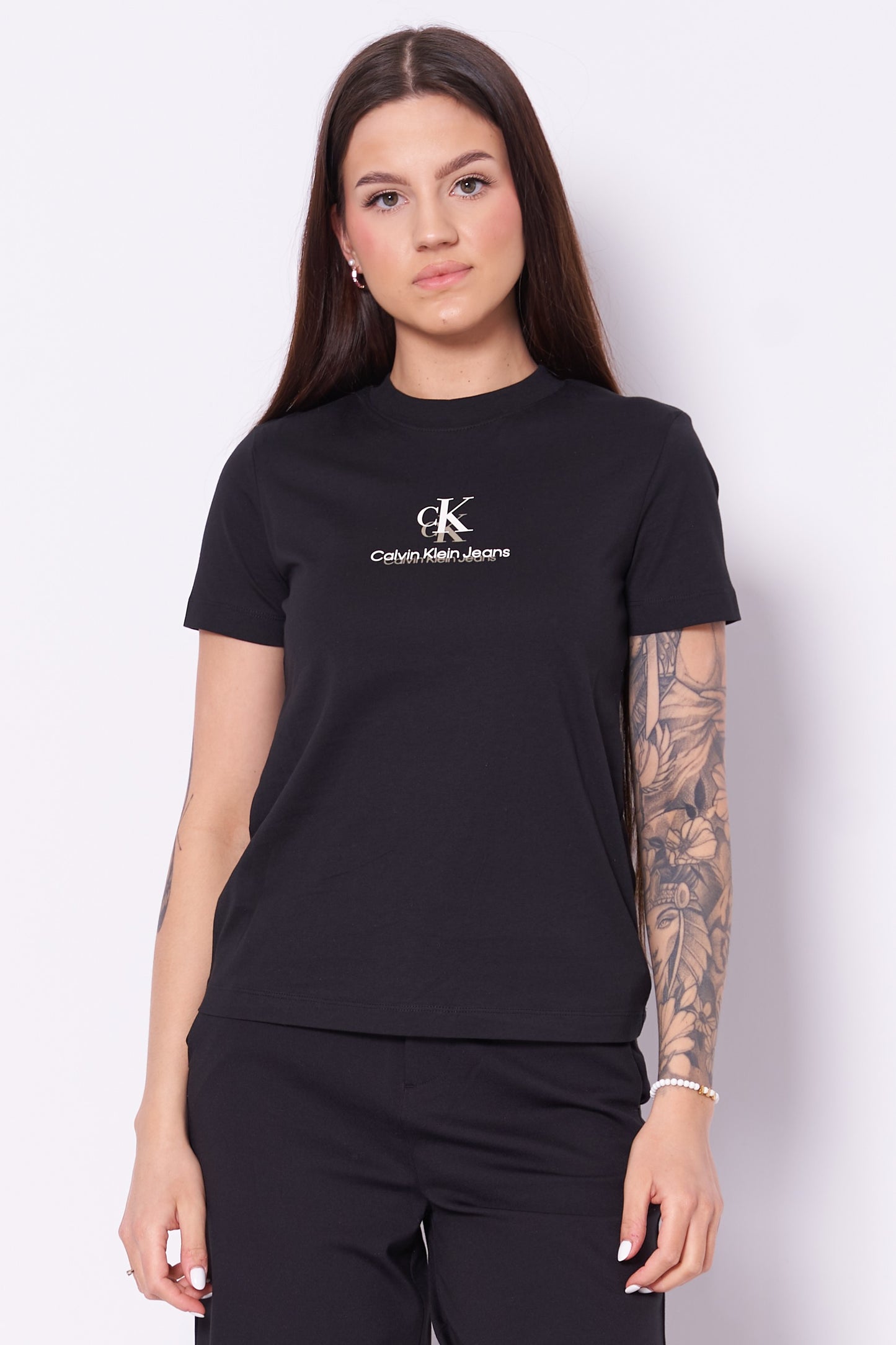 Calvin Klein Shadow Graphics T-Shirt Femme Noir