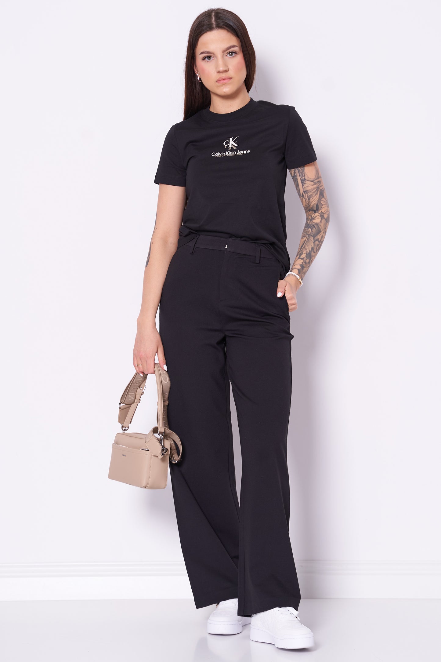 Calvin Klein Shadow Graphics T-Shirt Femme Noir