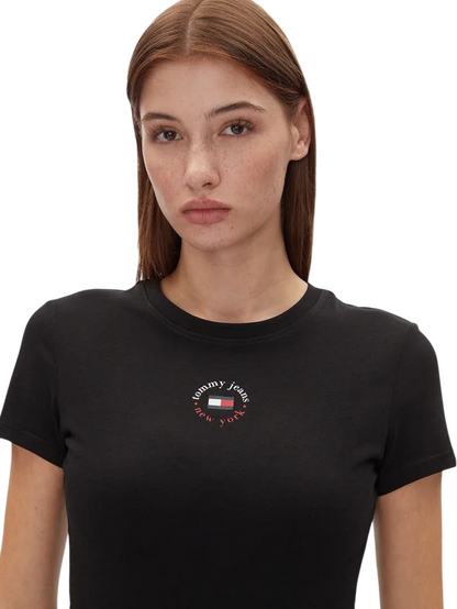 Tommy Jeans Slim Essential Logo 2 T-Shirt Femme Noir